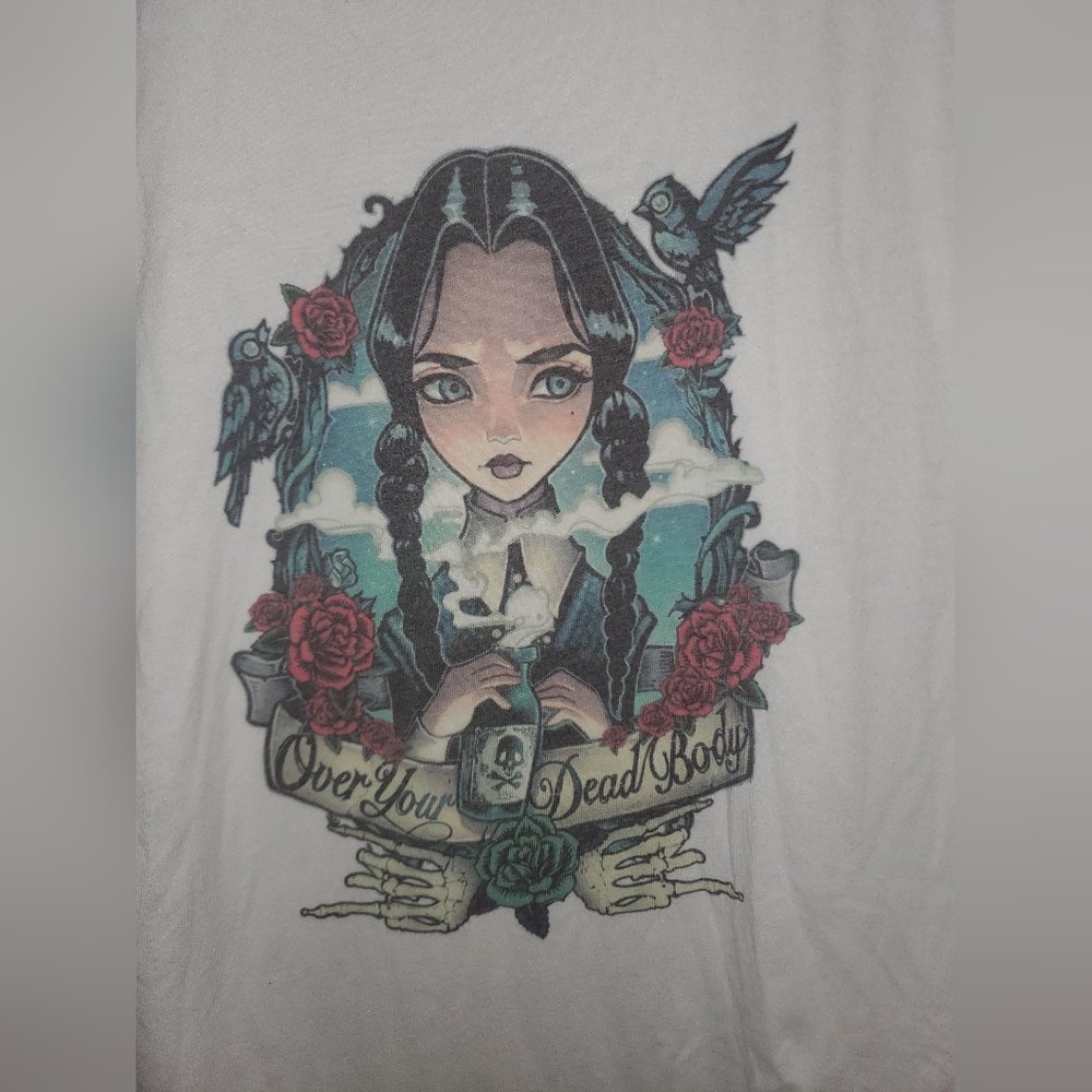 Over Your Dead Body Wednesday Addams T Shirt Size Small